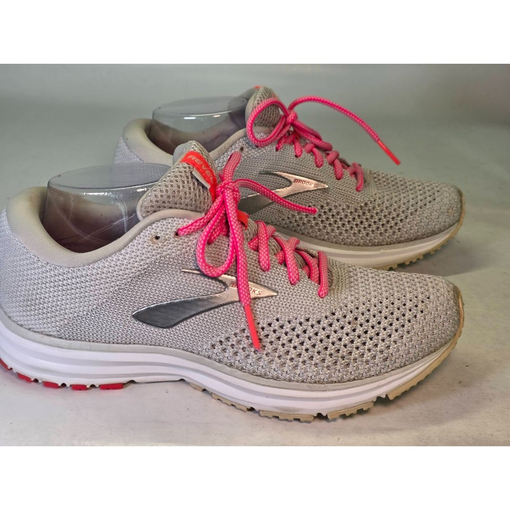 Brooks Revel 2 Women's Sneakers Size 9.5 Medium Gray Pink Running Walking Shoes - Picture 3 of 16